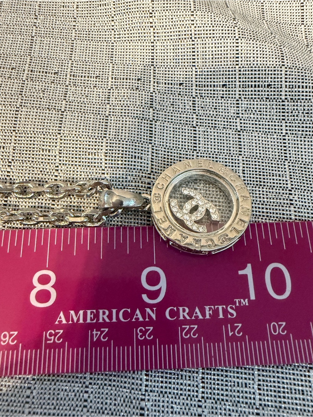 Silver Crystal Round Pendant Necklace - Picture 6 of 6